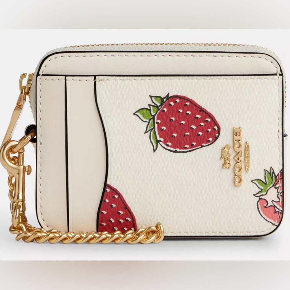 Coach Zip Card Case With Strawberry Print
Wallet Bag Purse